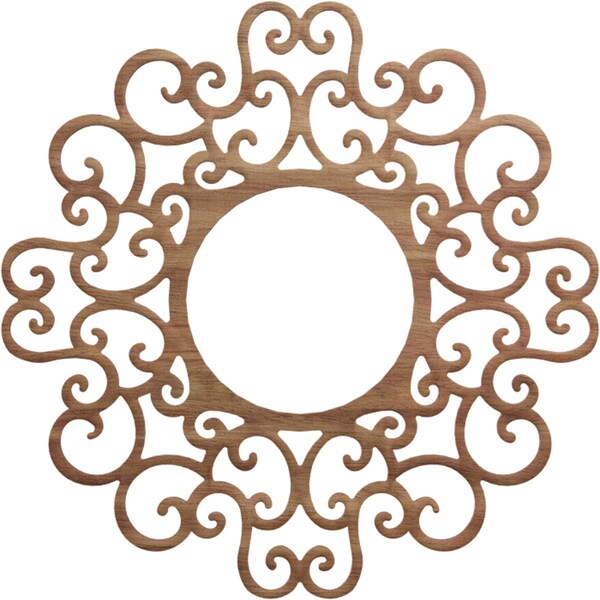 Ekena Millwork Reims Wood Fretwork Pierced Ceiling Medallion, Walnut, 26"OD x 9 7/8"ID x 1/4"T CMWP26X26X0250REWA - main